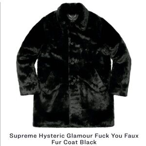Supreme Hysteric Glamour Black Faux Fur Coat